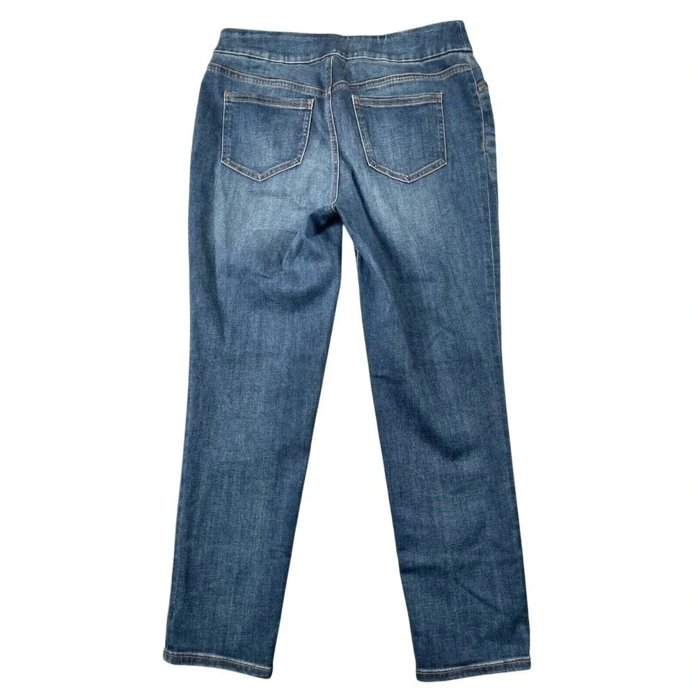 Chico's Jeggings 1R‎ (8) Mid Rise Skinny Ankle Dark Wash Cropped Inseam 27.5